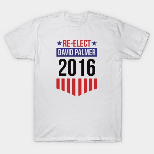 Re-Elect David Palmer 2016 (Badge) T-Shirt by PsychicCat